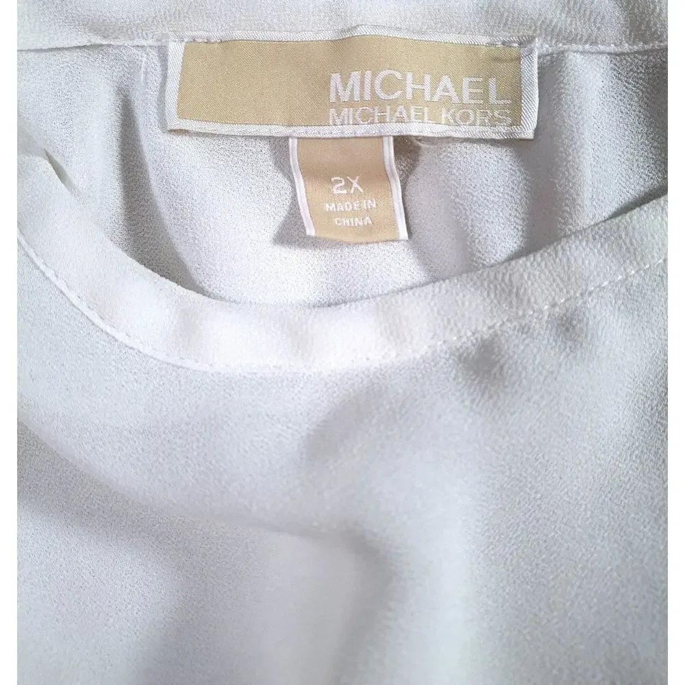 Michael Kors White Layer Whimsical Layered Top Size 2X